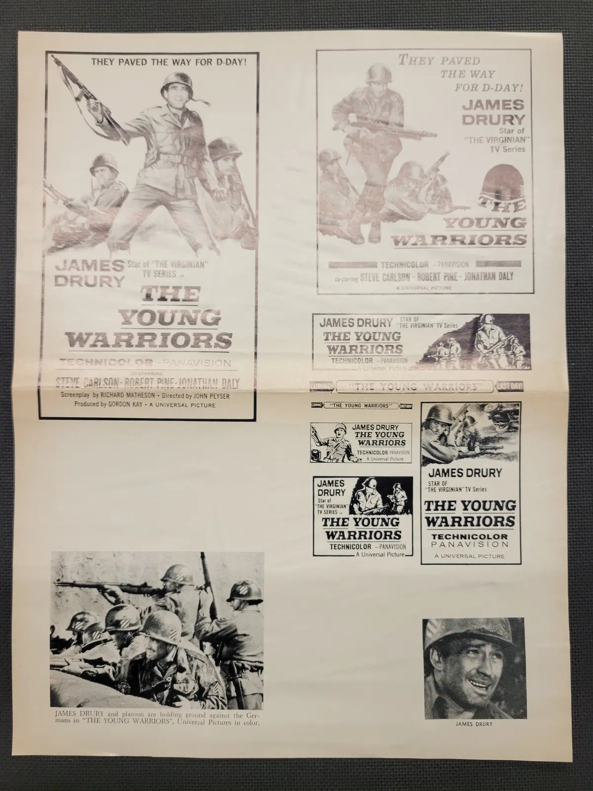 "The Young Warriors" Original Movie Ad Mat Mold And Ad Clip Art Print 1
