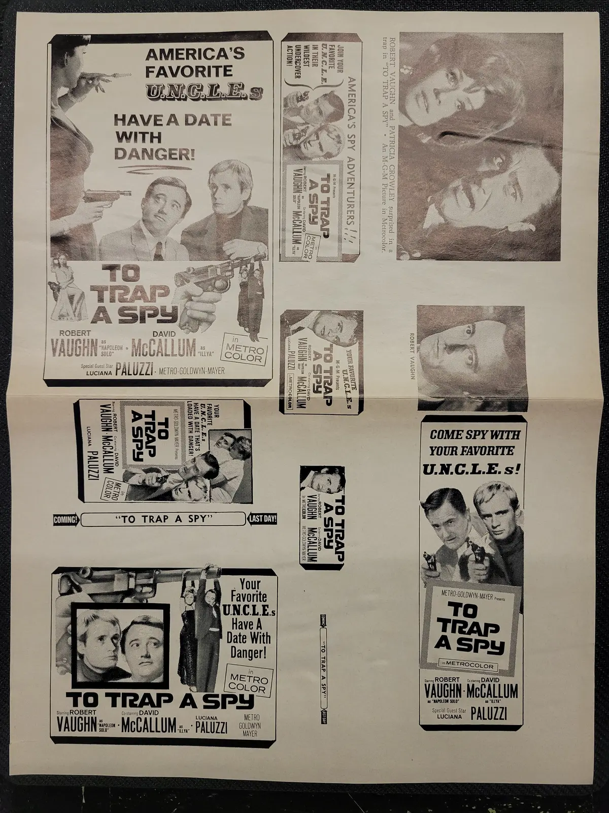 "To Trap A Spy" Original Movie Ad Mat Mold And Ad Clip Art Print 1
