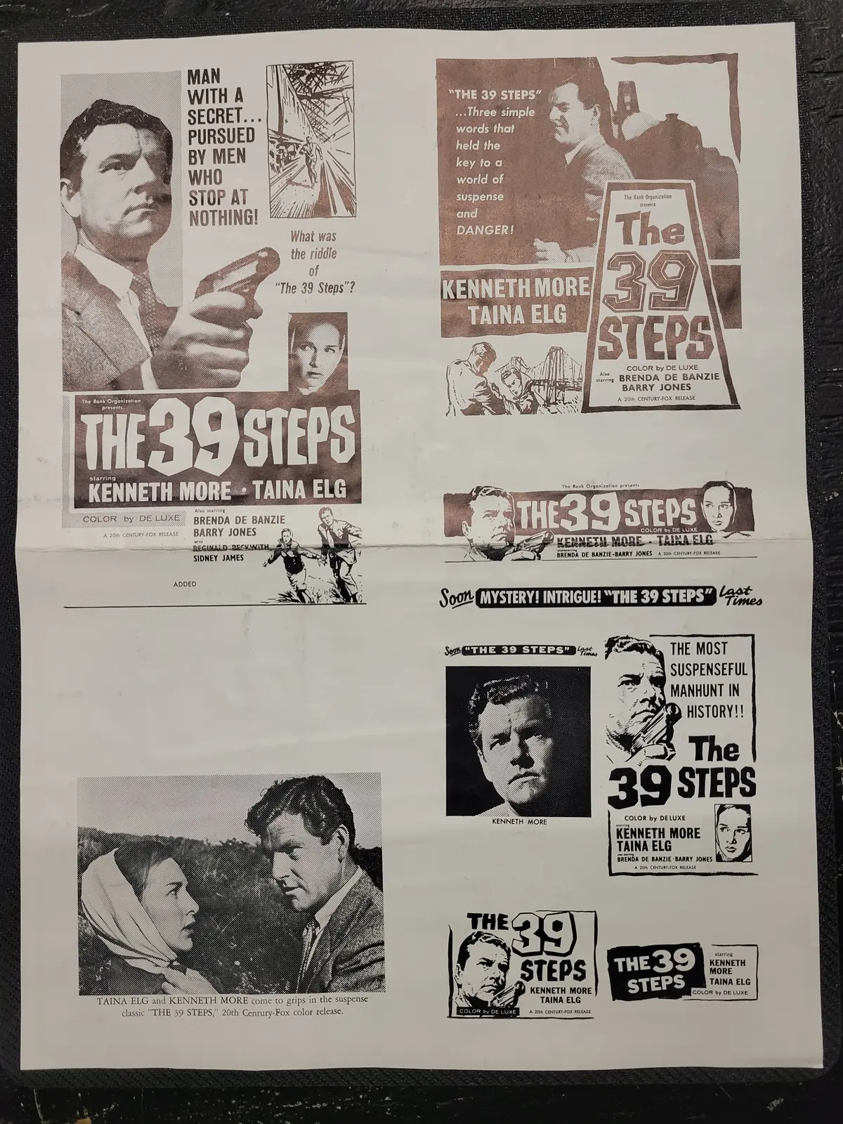 "The 39 Steps" Original Movie Ad Mat Mold And Ad Clip Art Print 1