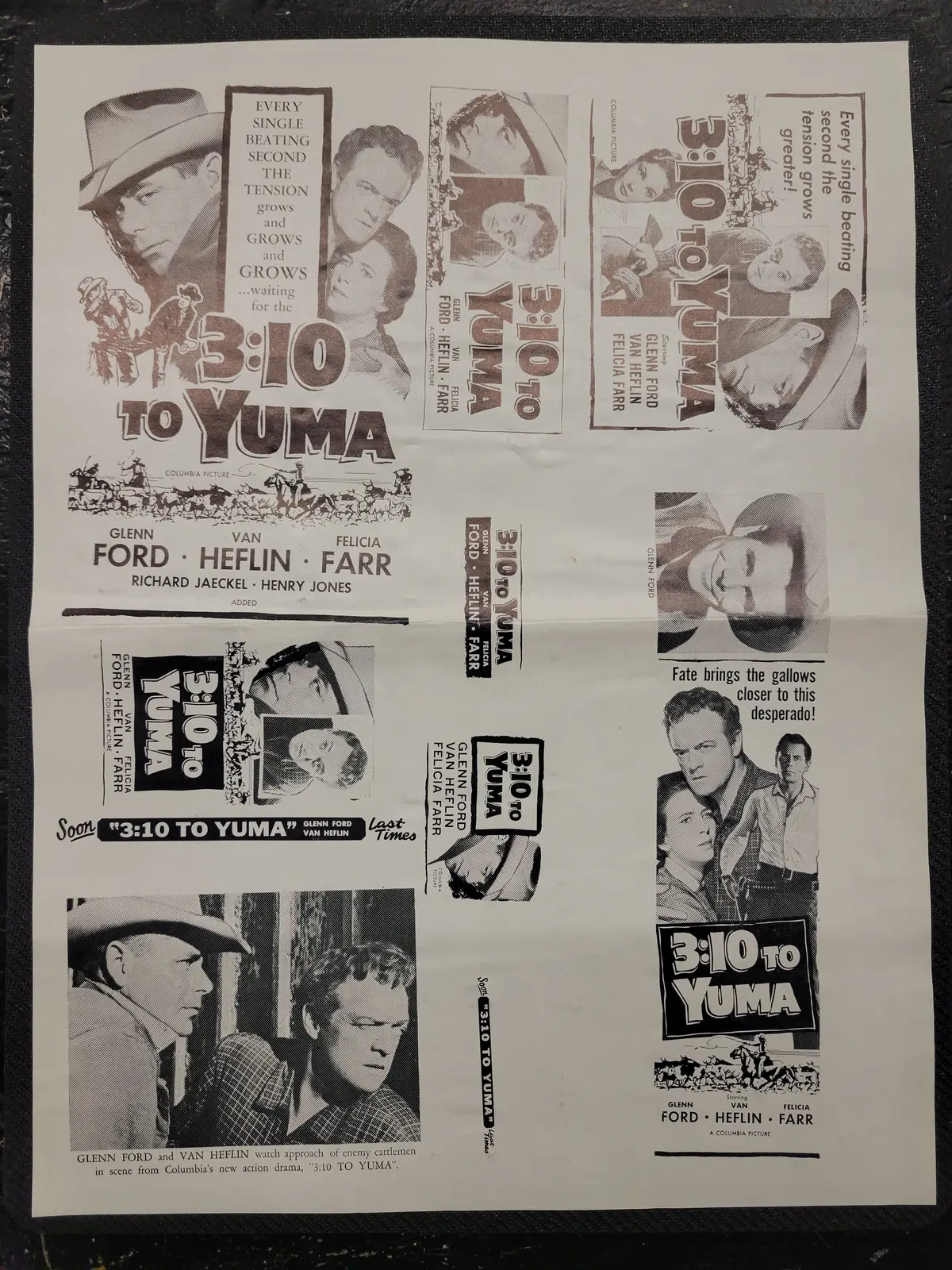 "3:10 To Yuma" Original Movie Ad Clip Art Print 1
