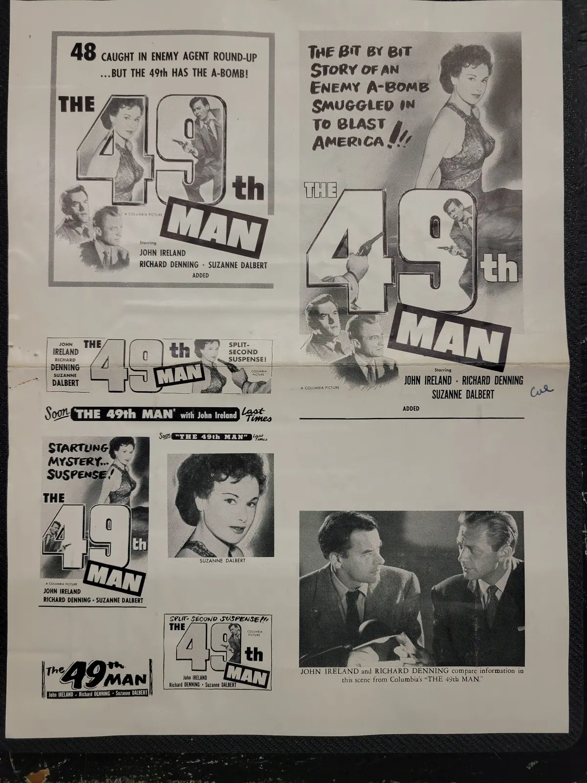 "The 49Th Man" Original Movie Ad Mat Mold And Ad Clip Art Print 1