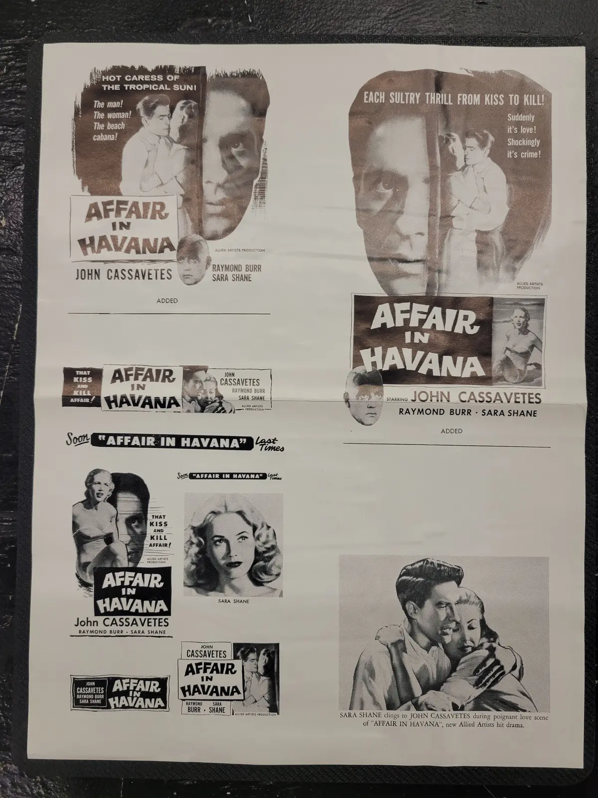 "Affair In Havana" Original Movie Ad Mat Mold And Ad Clip Art Print 1