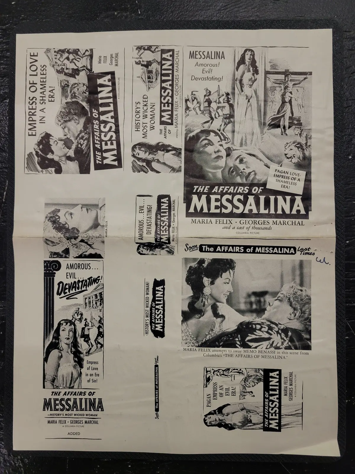 "The Affairs Of Messalina" Original Movie Ad Clip Art Print 1