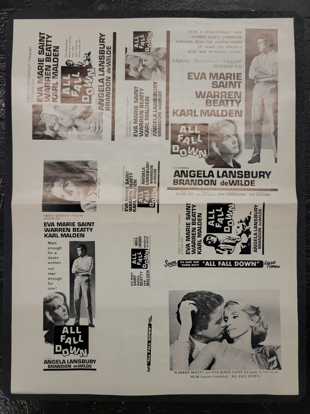 "All Fall Down" Original Movie Ad Mat Mold And Ad Clip Art Print 1