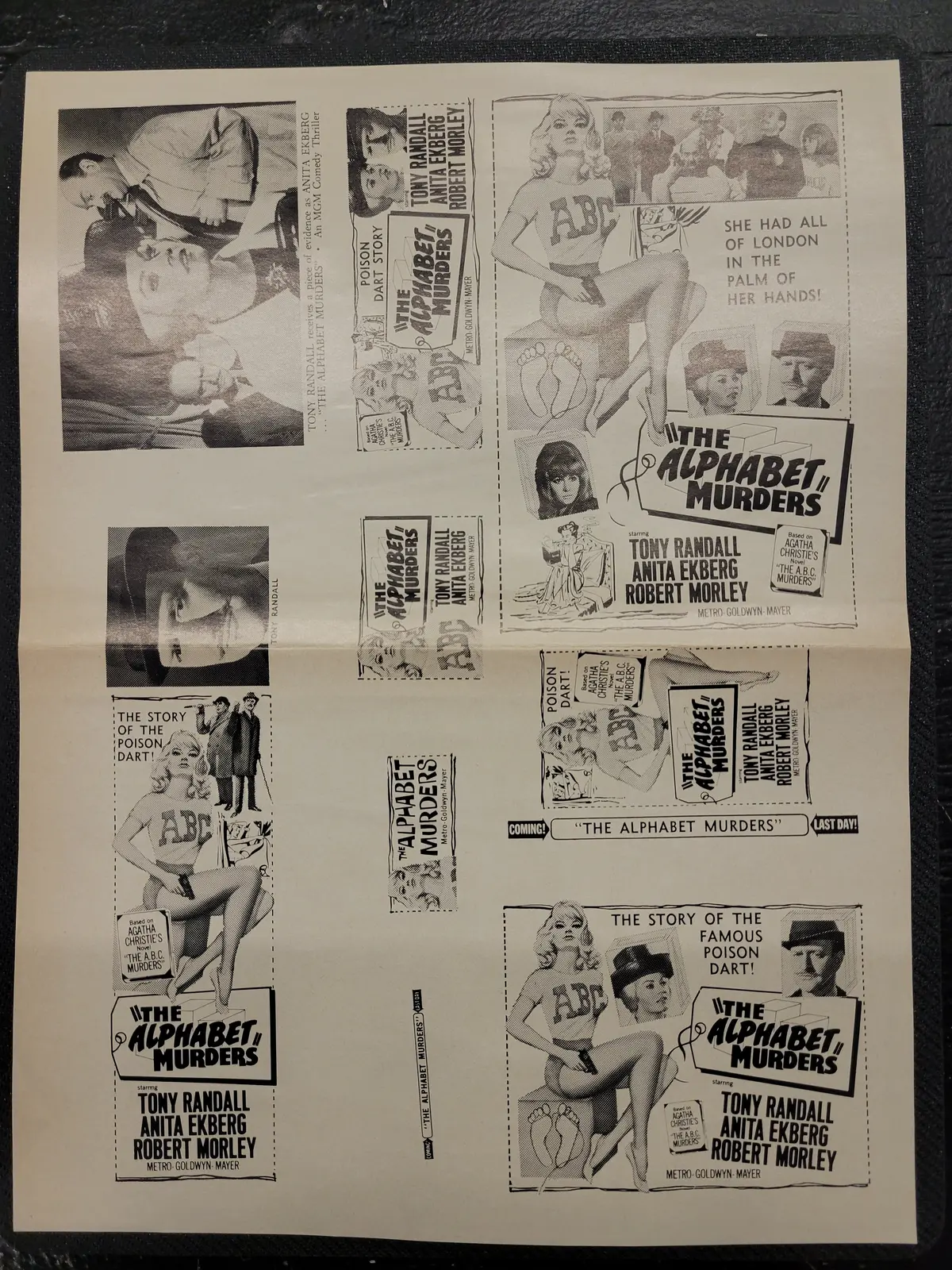 "The Alphabet Murders" Original Movie Ad Clip Art Print 1