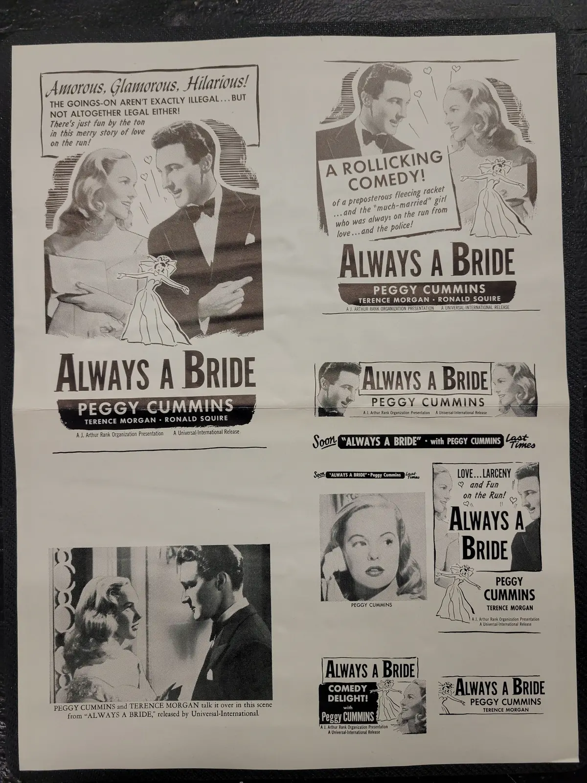 "Always A Bride" Original Movie Ad Mat Mold And Ad Clip Art Print 1