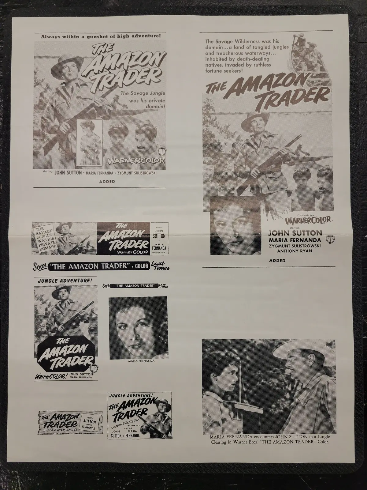 "The Amazon Trader" Original Movie Ad Mat Mold And Ad Clip Art Print 1