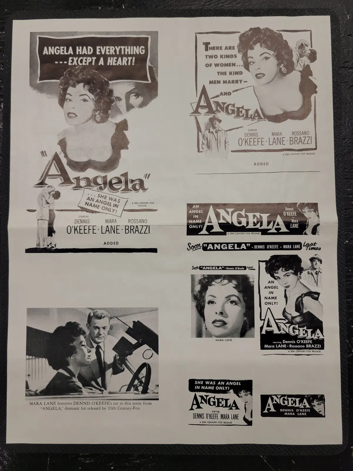 "Angela" Original Movie Ad Mat Mold And Ad Clip Art Print 1