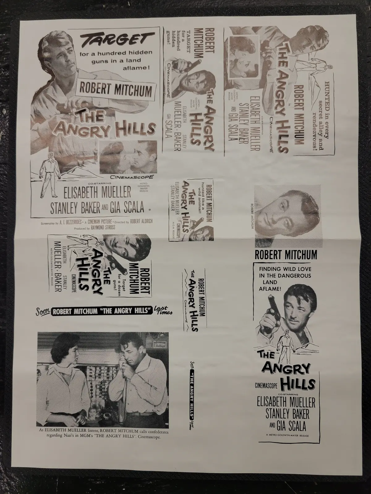 "The Angry Hills" Original Movie Ad Mat Mold And Ad Clip Art Print 1