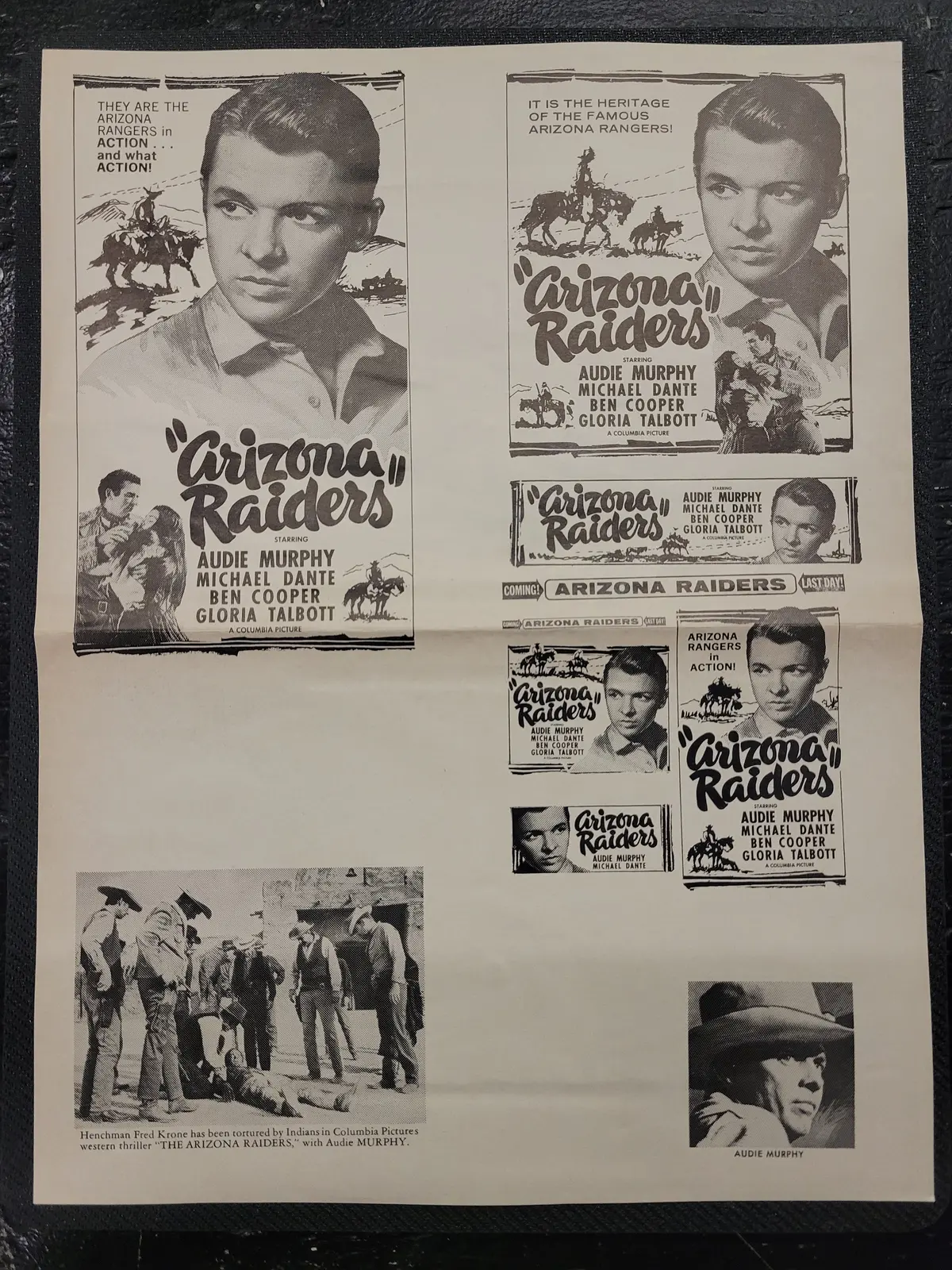 "Arizona Raiders" Original Movie Ad Mat Mold And Ad Clip Art Print 1