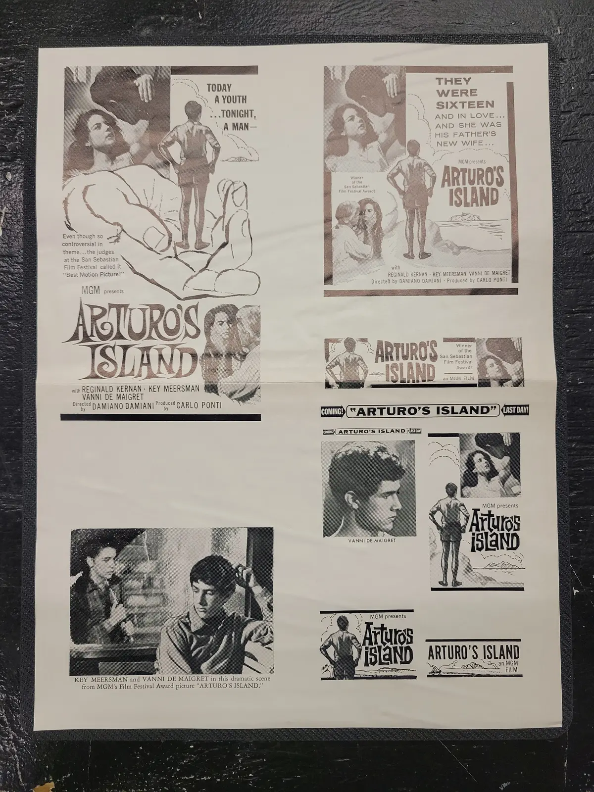 "Arturo's Island" Original Movie Ad Mat Mold And Ad Clip Art Print 1