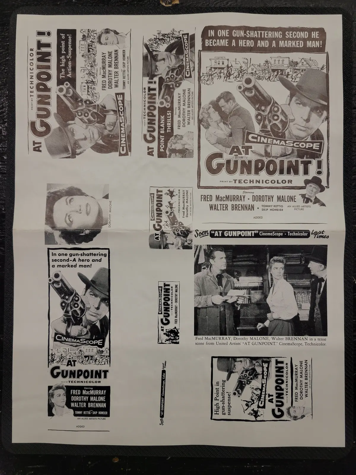 "At Gunpoint" Original Movie Ad Mat Mold And Ad Clip Art Print 1