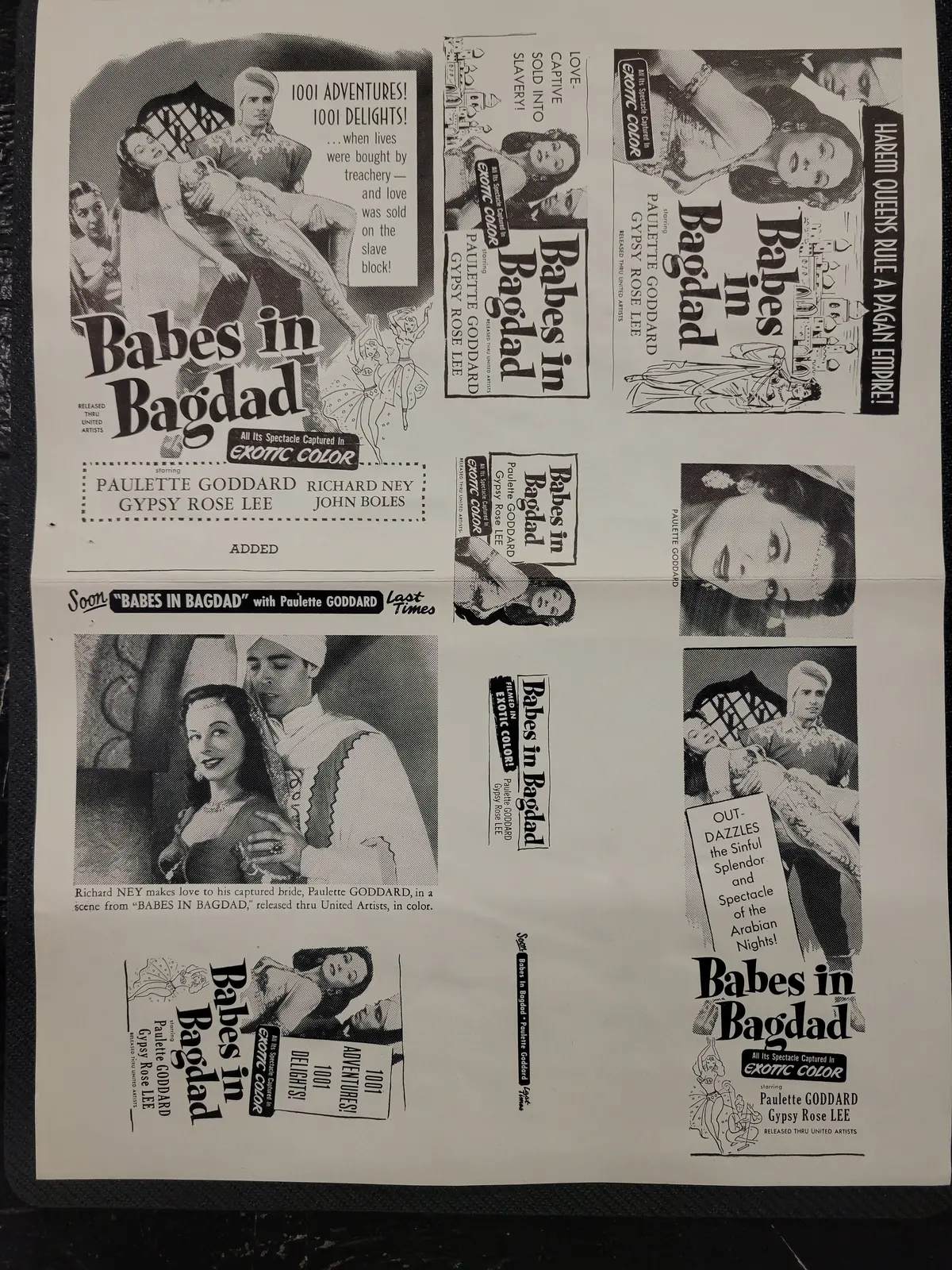 "Babes In Bagdad" Original Movie Ad Clip Art Print 1