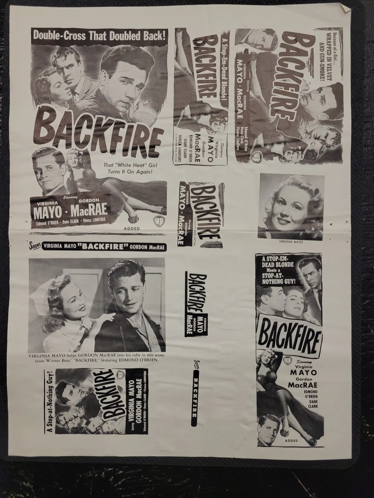 "Backfire" Original Movie Ad Mat Mold And Ad Clip Art Print 1