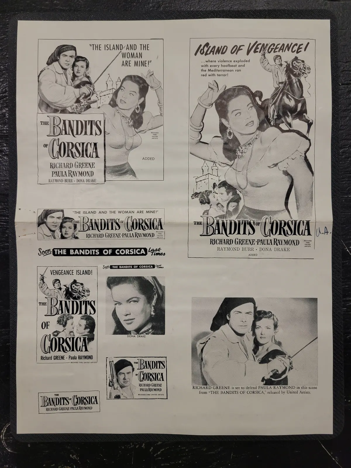 "The Bandits Of Corsica" Original Movie Ad Clip Art Print 1