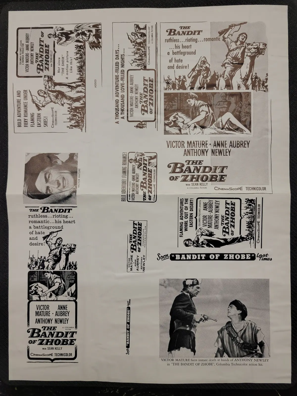 "The Bandit Of Zhobe" Original Movie Ad Mat Mold And Ad Clip Art Print 1