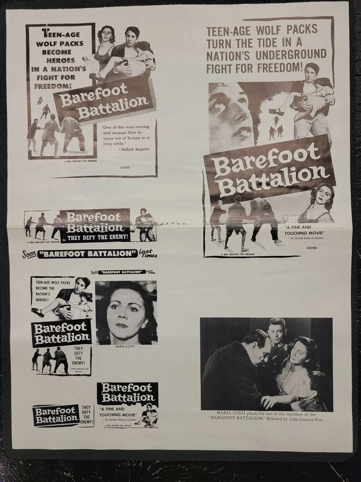 "The Barefoot Battalion" Original Movie Ad Clip Art Print 1