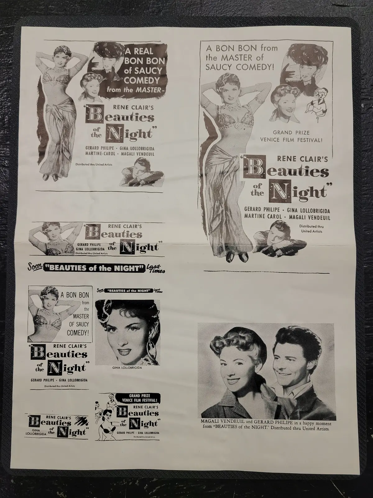 "Beauties Of The Night" Original Movie Ad Mat Mold And Ad Clip Art Print 1