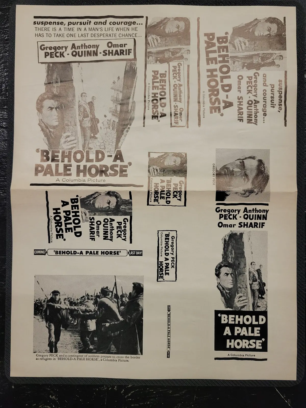 "Behold A Pale Horse" Original Movie Ad Mat Mold And Ad Clip Art Print 1