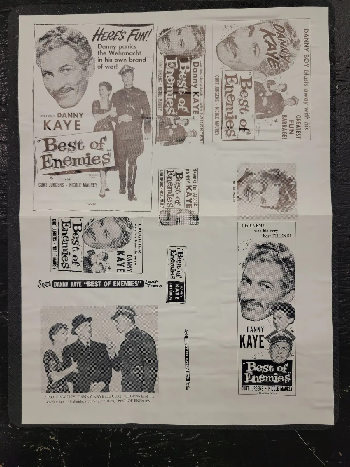 "Best Of Enemies (Me And The Colonel)" Original Movie Ad Mat Mold And Ad Clip Art Print 1