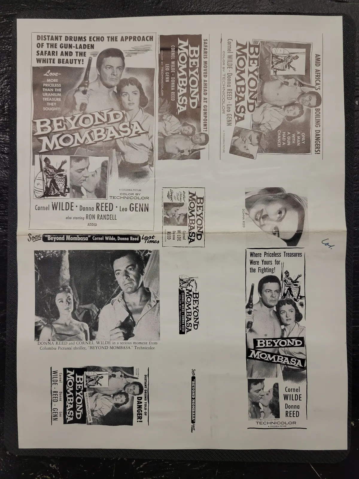 "Beyond Mombasa" Original Movie Ad Mat Mold And Ad Clip Art Print 1