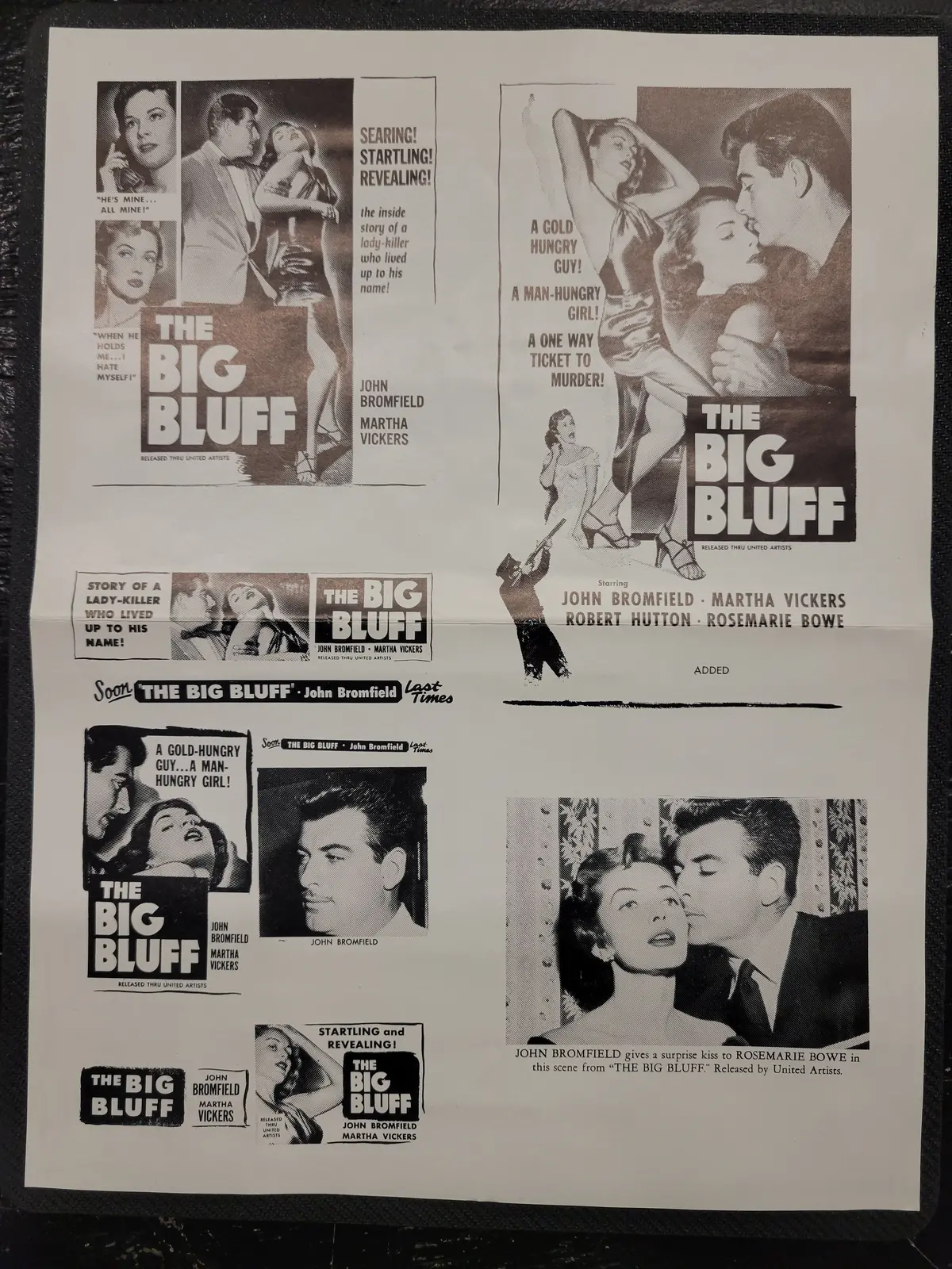 "The Big Bluff" Original Movie Ad Mat Mold And Ad Clip Art Print 1