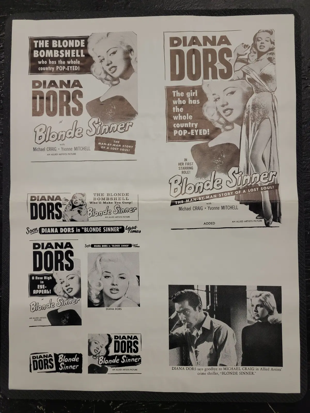 "Blonde Sinner" Original Movie Ad Clip Art Print 1