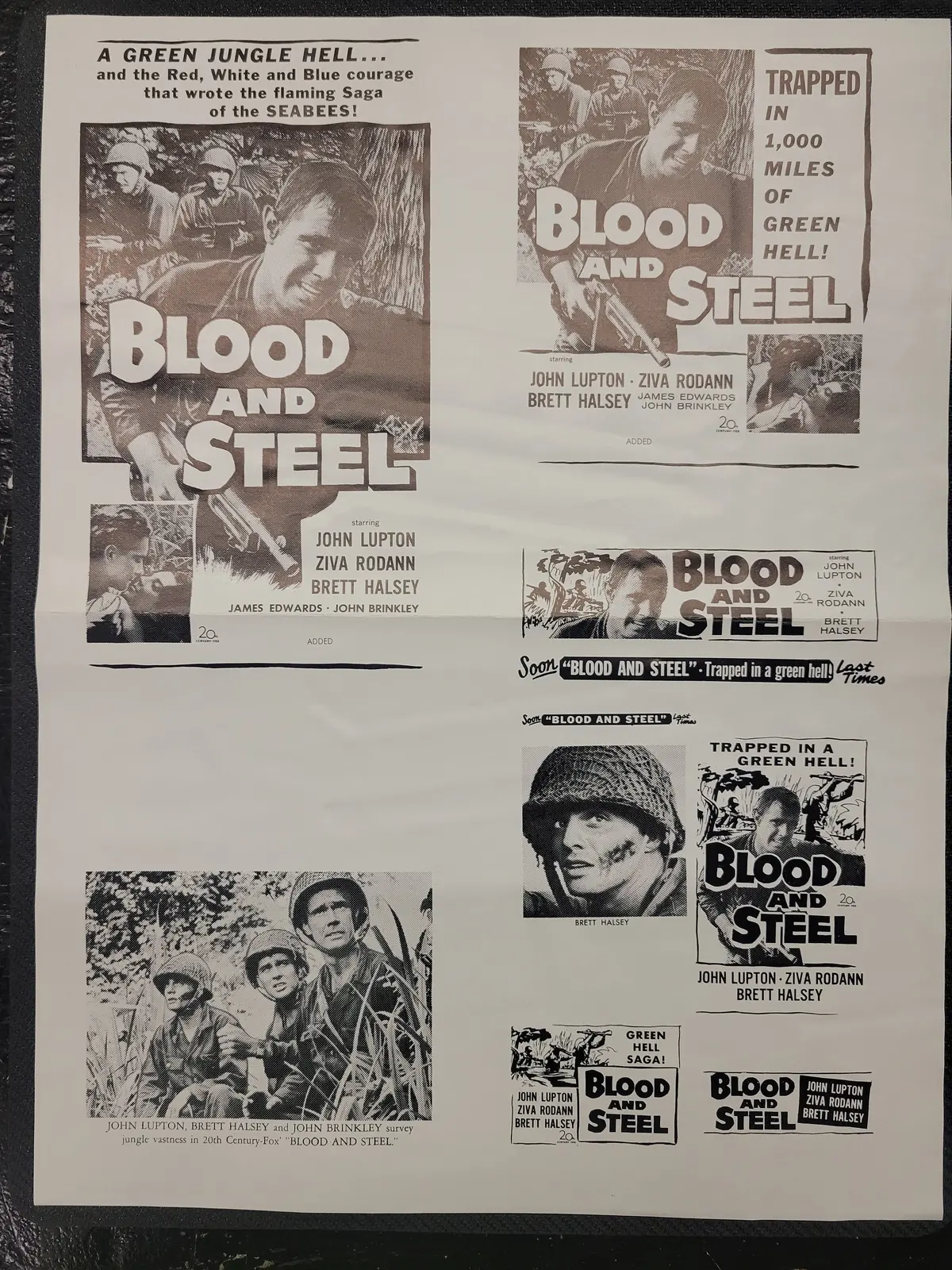"Blood And Steel" Original Movie Ad Mat Mold And Ad Clip Art Print 1