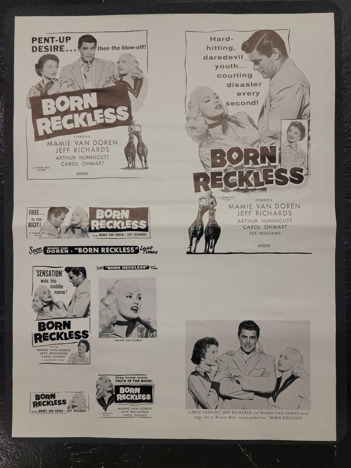 "Born Reckless" Original Movie Ad Clip Art Print 1