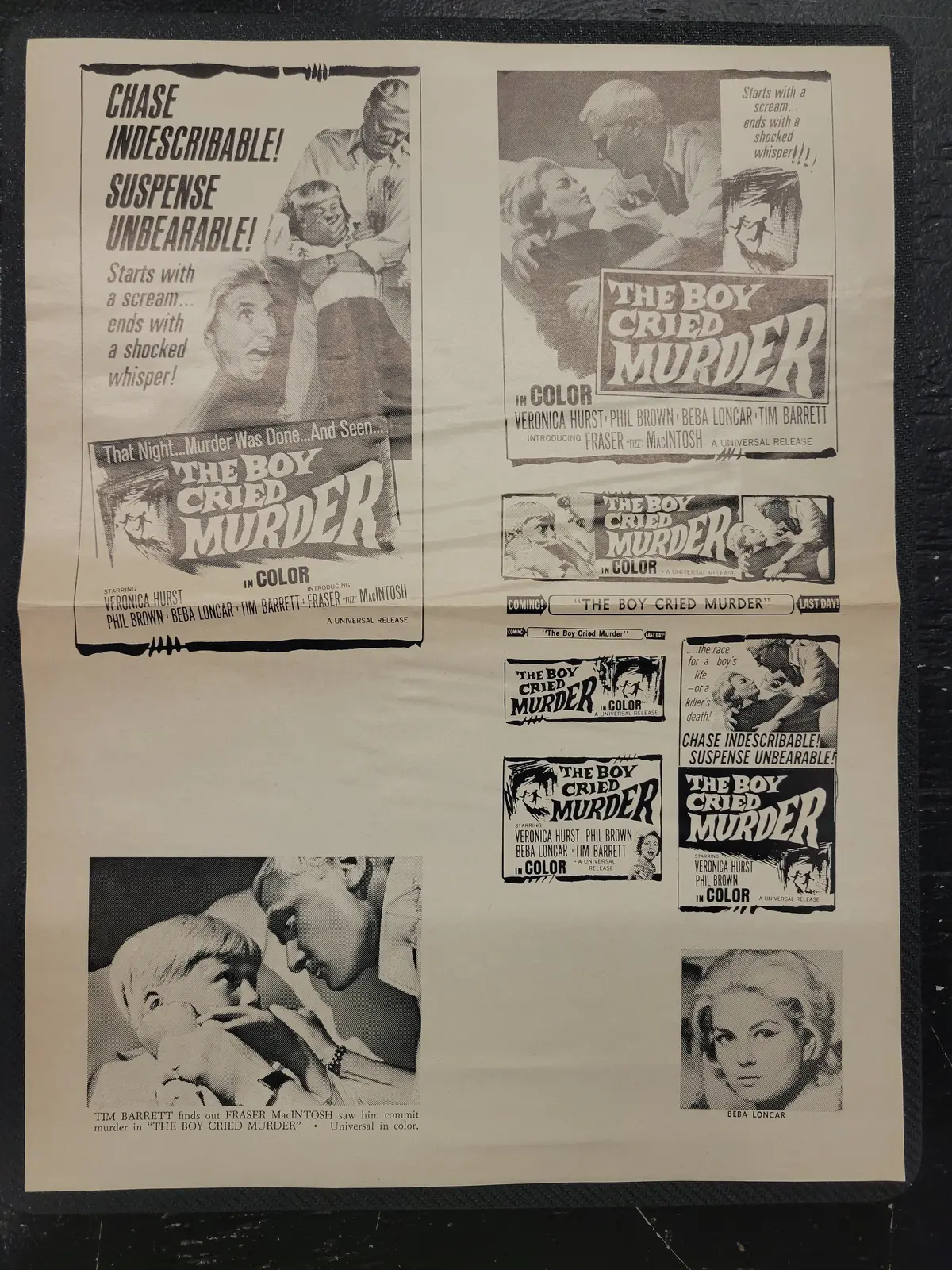 "The Boy Cried Murder" Original Movie Ad Clip Art Print 1