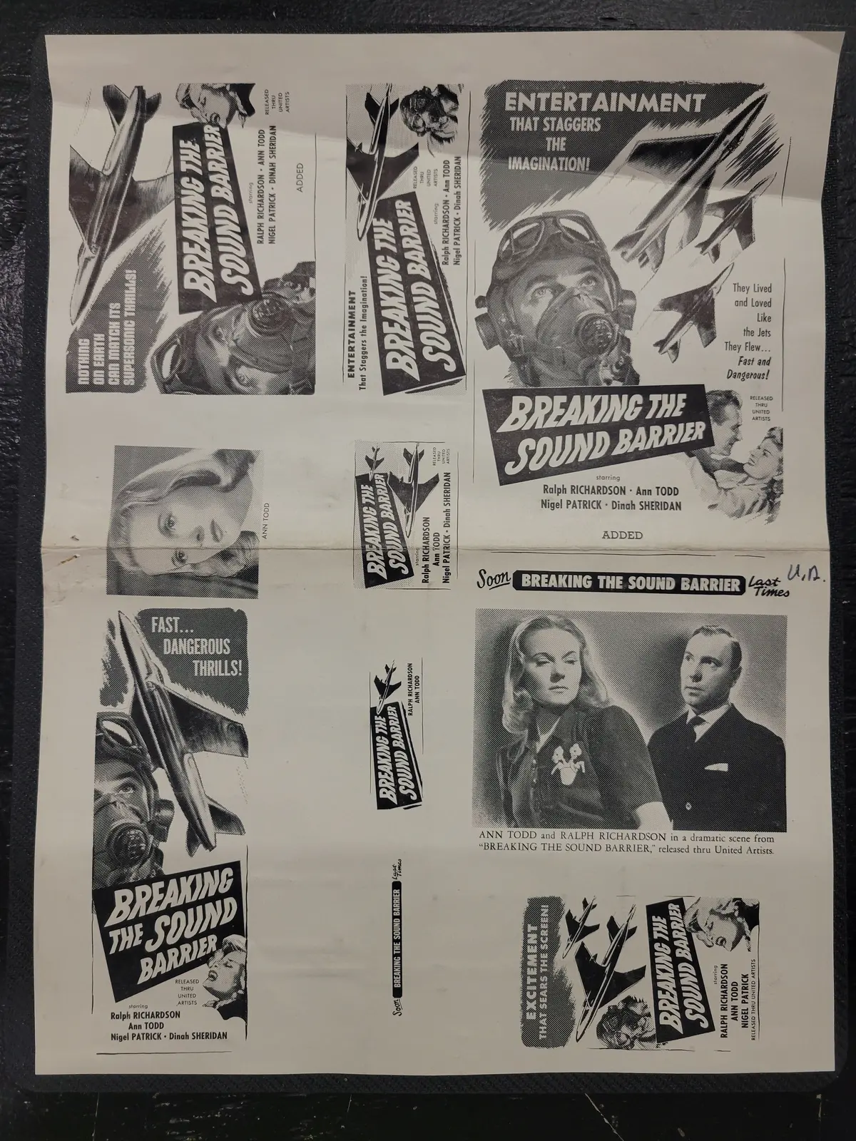 "Breaking The Sound Barrier" Original Movie Ad Clip Art Print 1