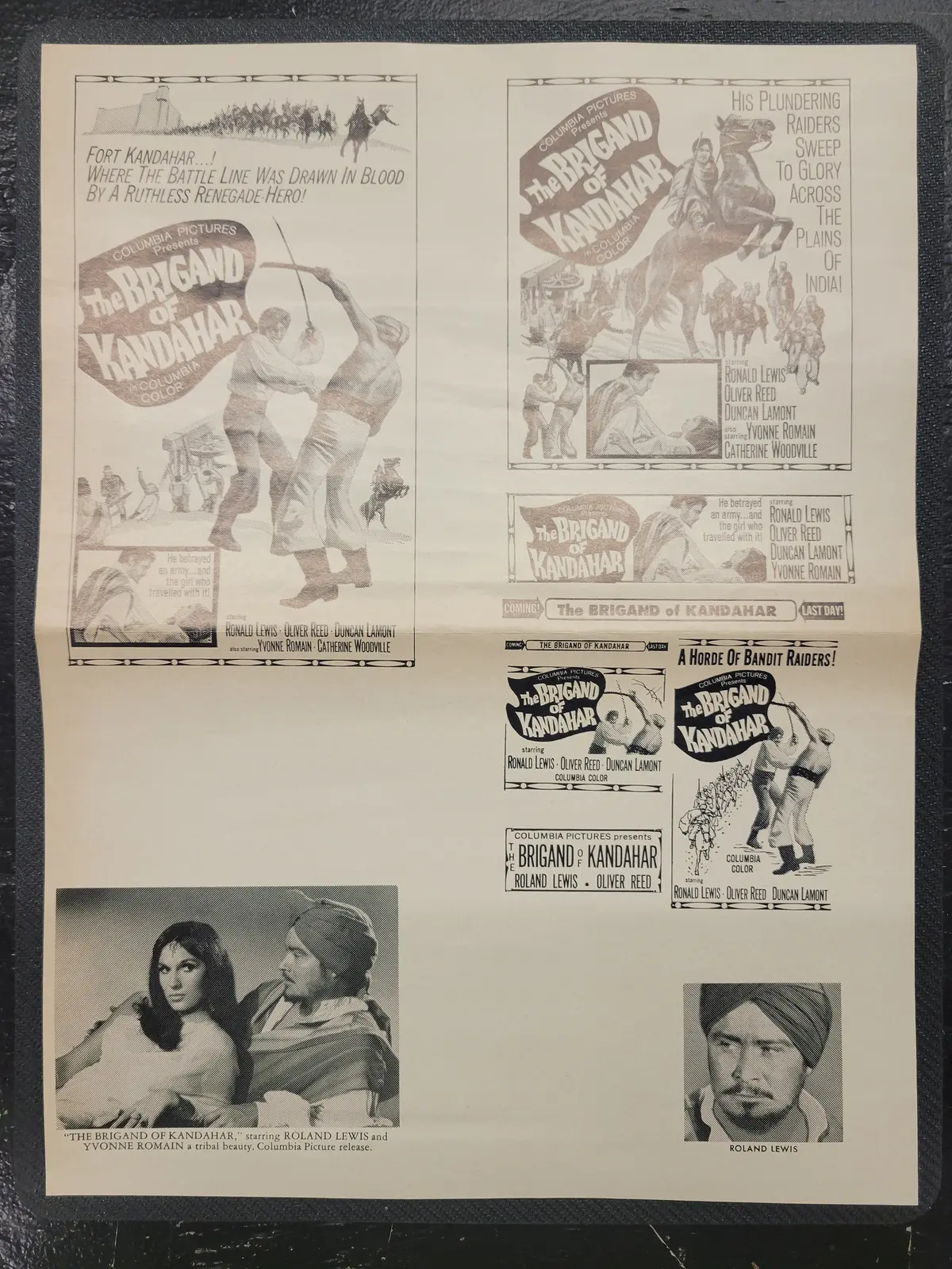 "The Brigand Of Kandahar" Original Movie Ad Mat Mold And Ad Clip Art Print 1
