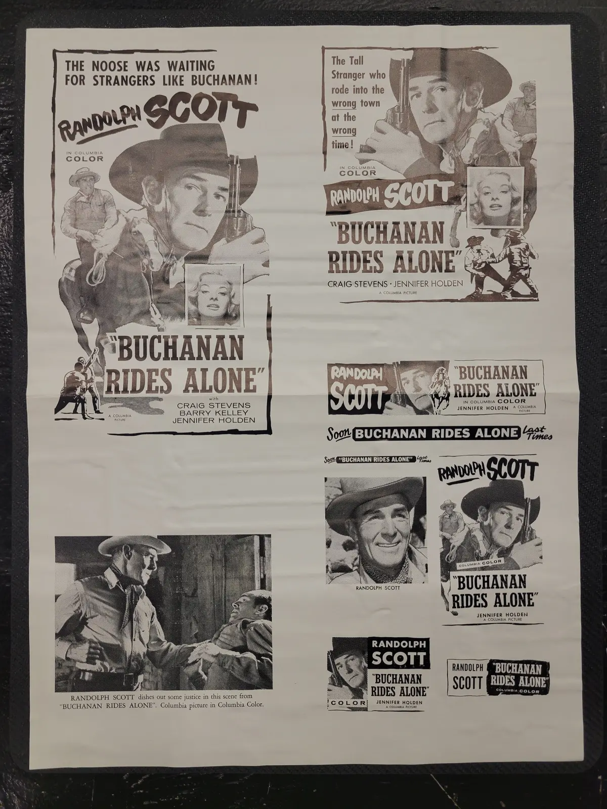 "Buchanan Rides Alone" Original Movie Ad Clip Art Print 1