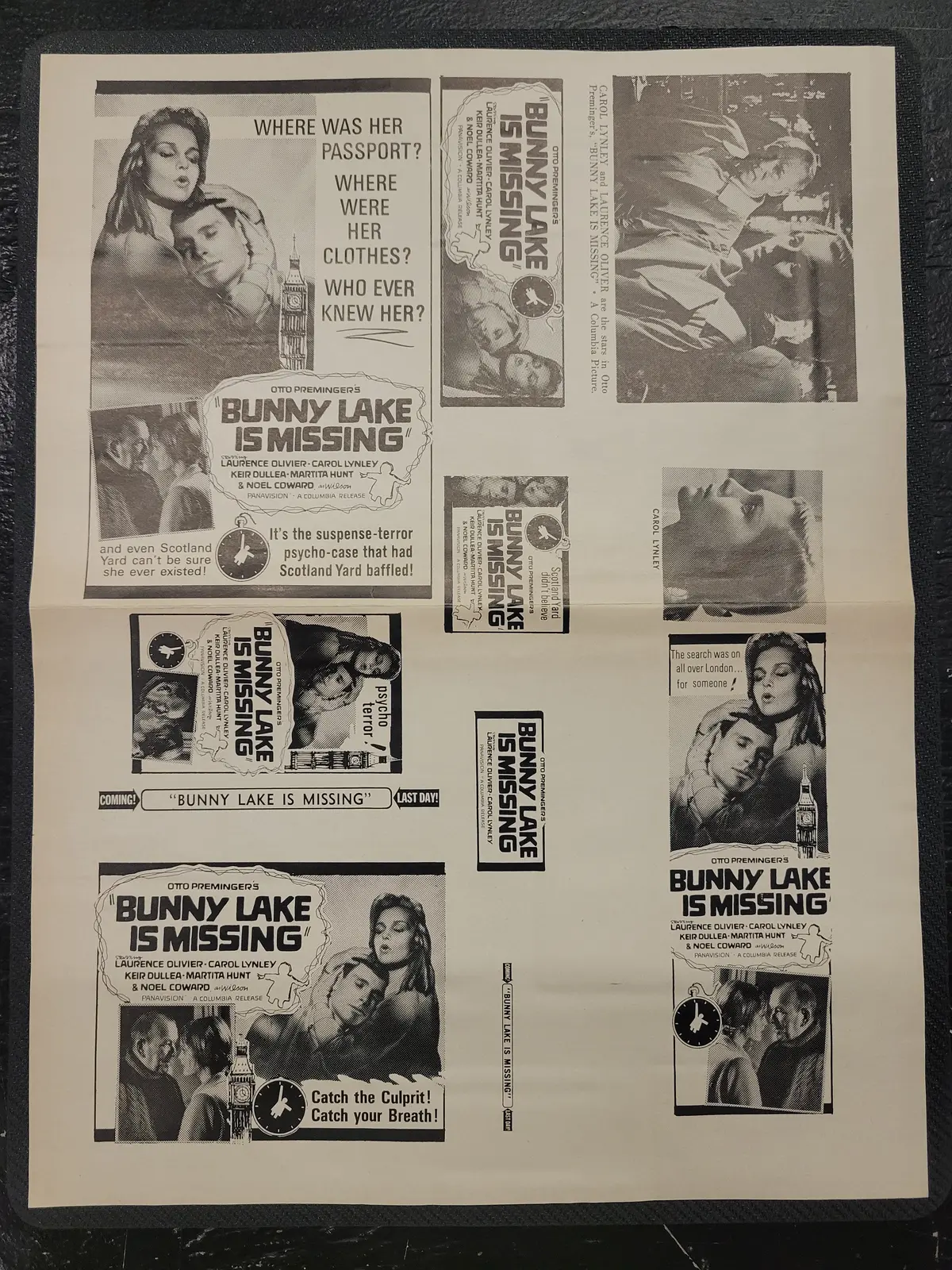 "Bunny Lake Is Missing" Original Movie Ad Clip Art Print 1