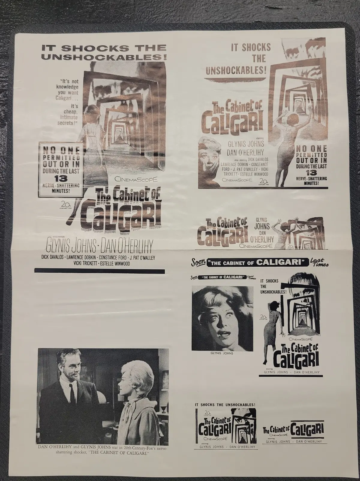 "The Cabinet Of Caligari" Original Movie Ad Mat Mold And Ad Clip Art Print 1