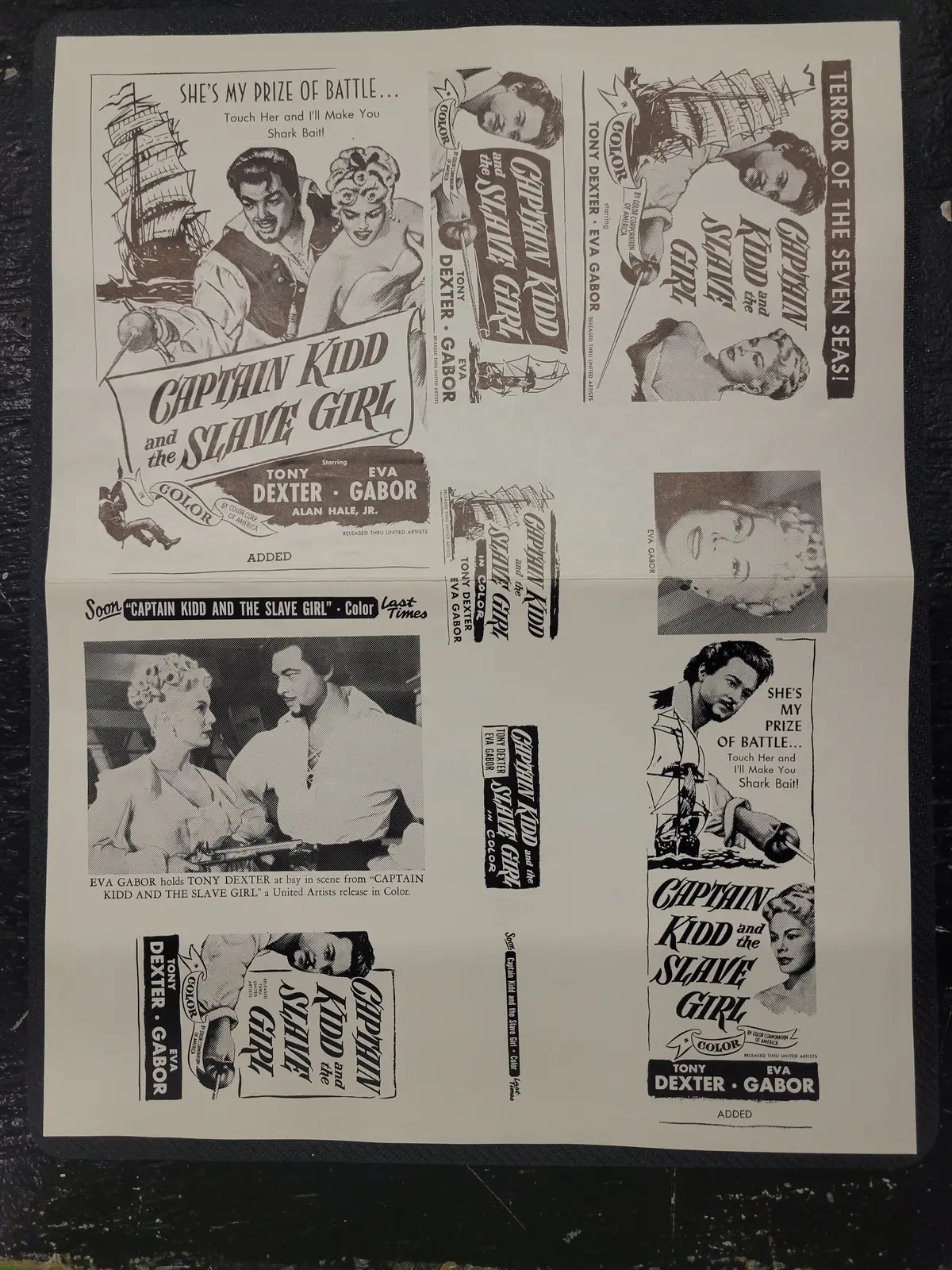 "Captain Kidd And The Slave Girl" Original Movie Ad Mat Mold And Ad Clip Art Print 1
