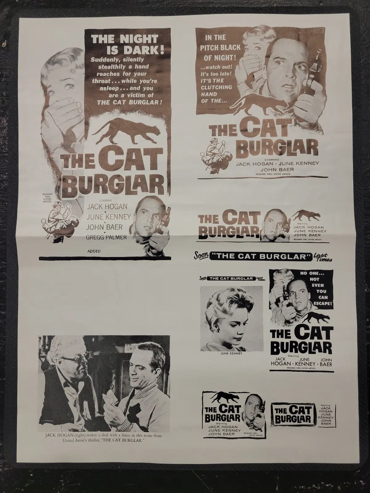 "The Cat Burglar" Original Movie Ad Mat Mold And Ad Clip Art Print 1