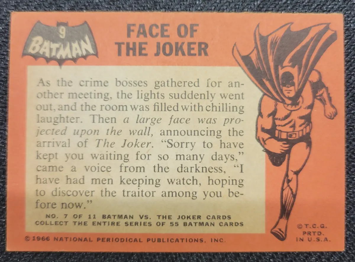 1966 Batman Cards - Face Of The Joker #9 2
