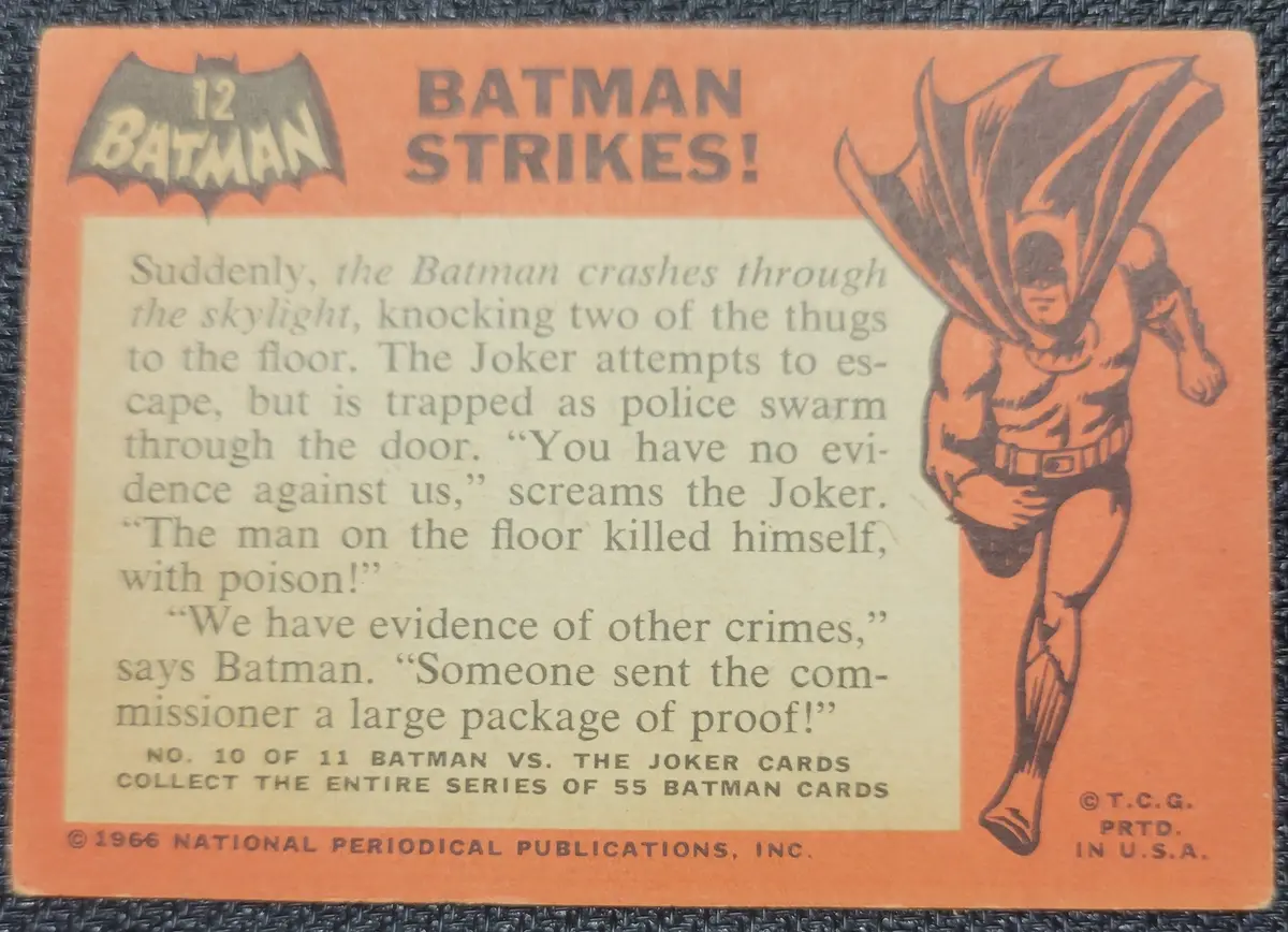 1966 Batman Cards - #12 Batman Strikes! (1) 2
