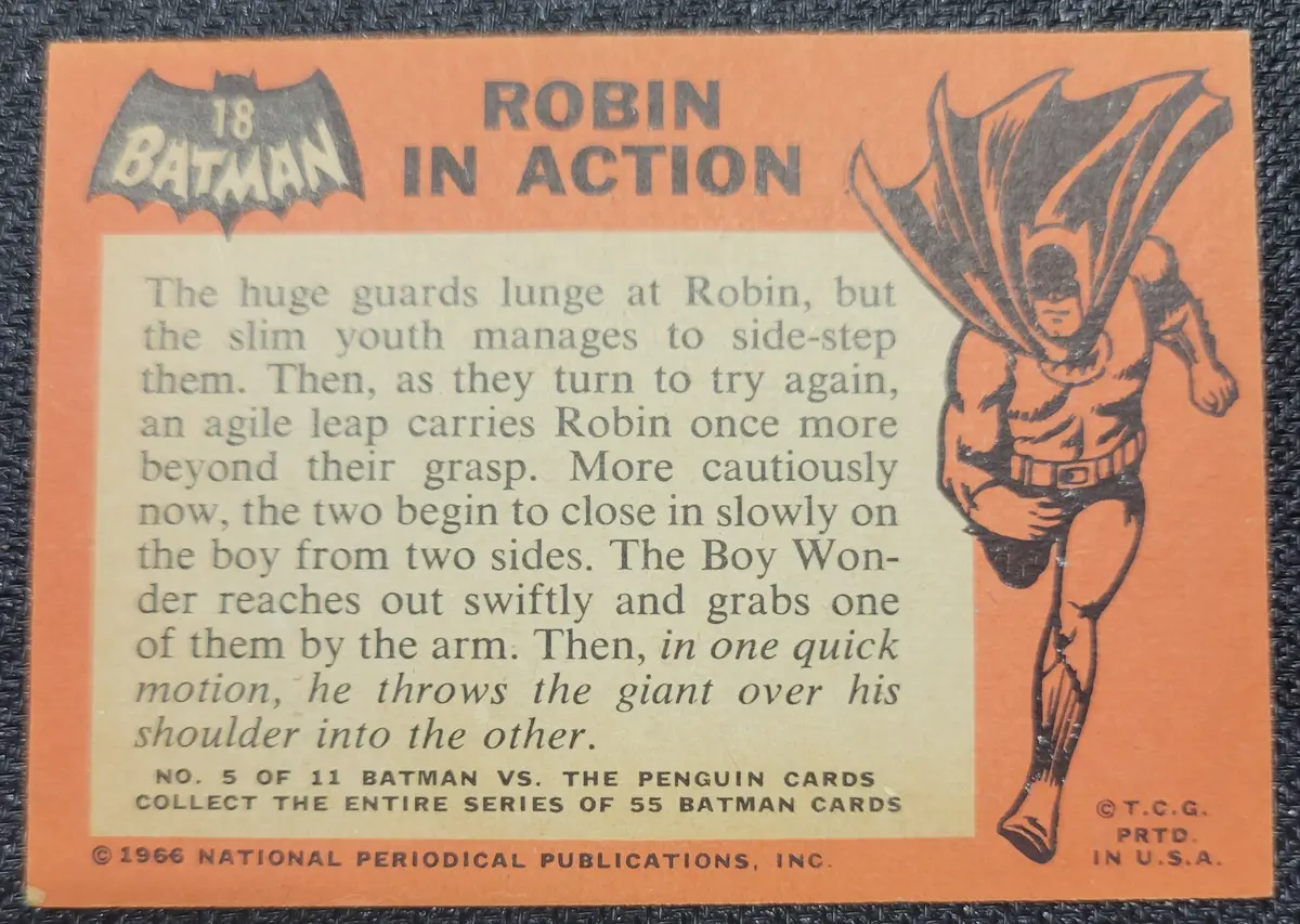 1966 Batman Cards - #18 Robin In Action (3) 2