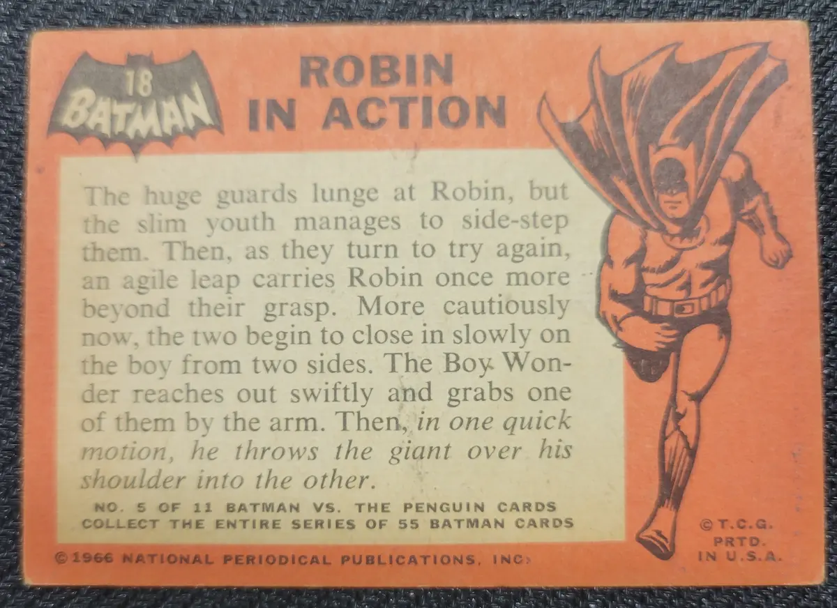 1966 Batman Cards - #18 Robin In Action (4) 2