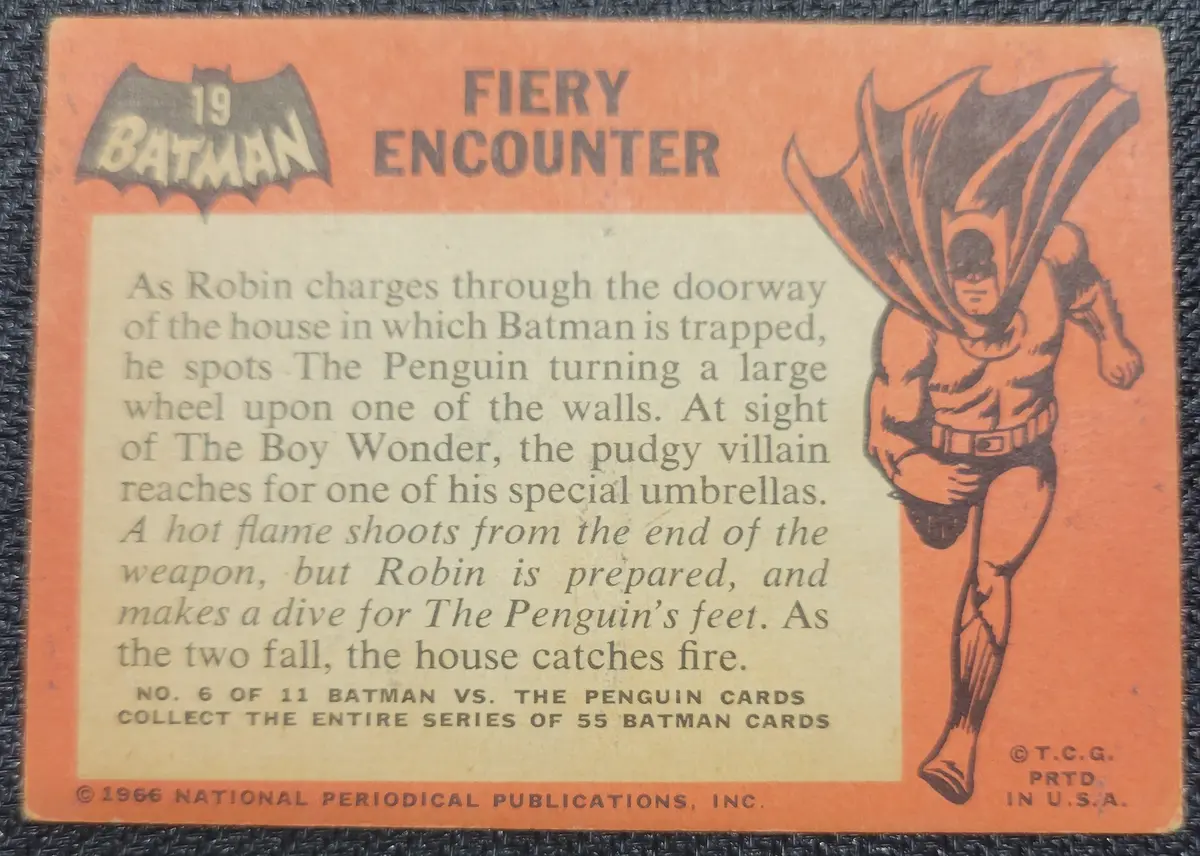 1966 Batman Cards - #19 Fiery Encounter 2