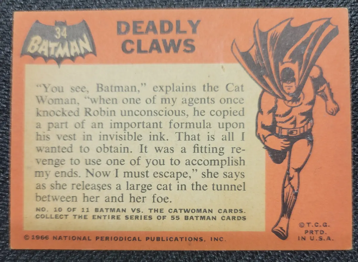 1966 Batman Cards - #34 Deadly Claws (1) 2