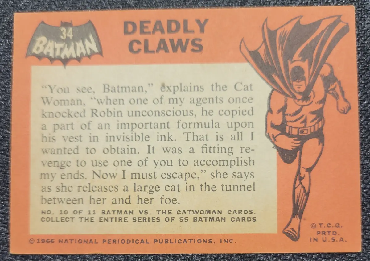 1966 Batman Cards - #34 Deadly Claws (2) 2