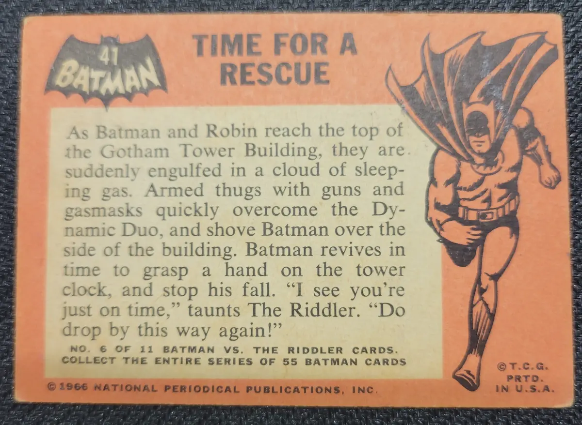 1966 Batman Cards - #41 Time For A Rescue 2