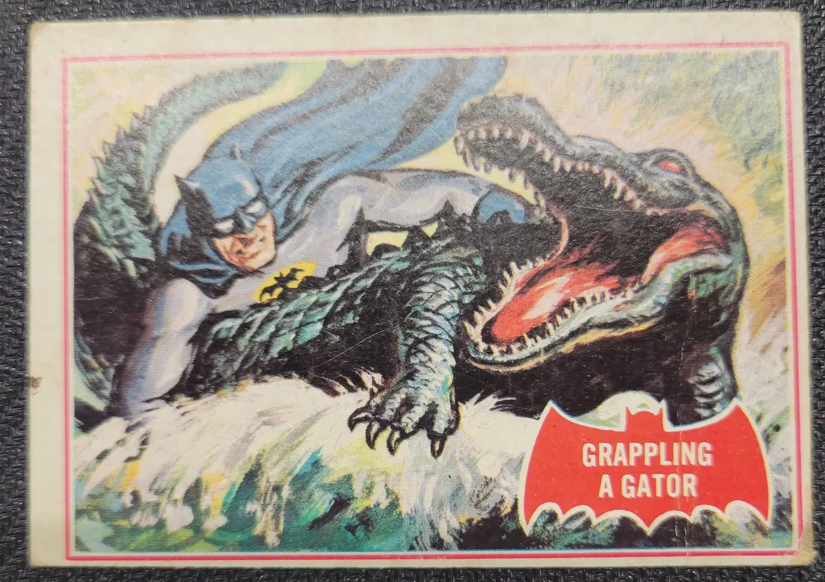 1966 Batman Cards - Grappling A Gator 1
