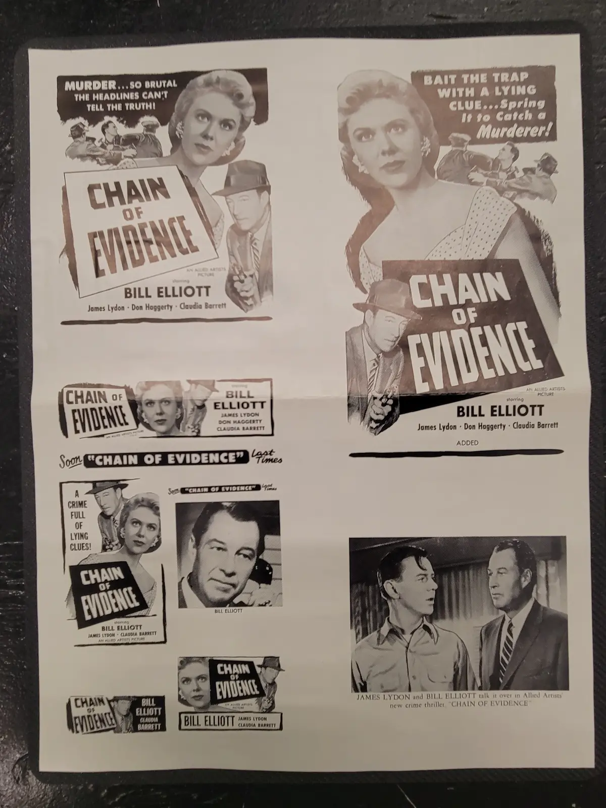 "Chain Of Evidence" Original Movie Ad Clip Art Print 1