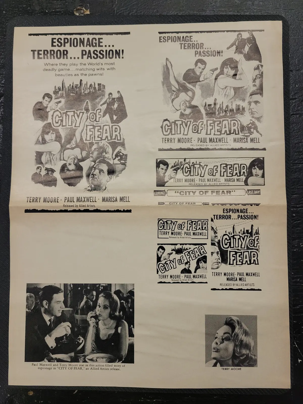"City Of Fear (1965)" Original Movie Ad Clip Art Print 1