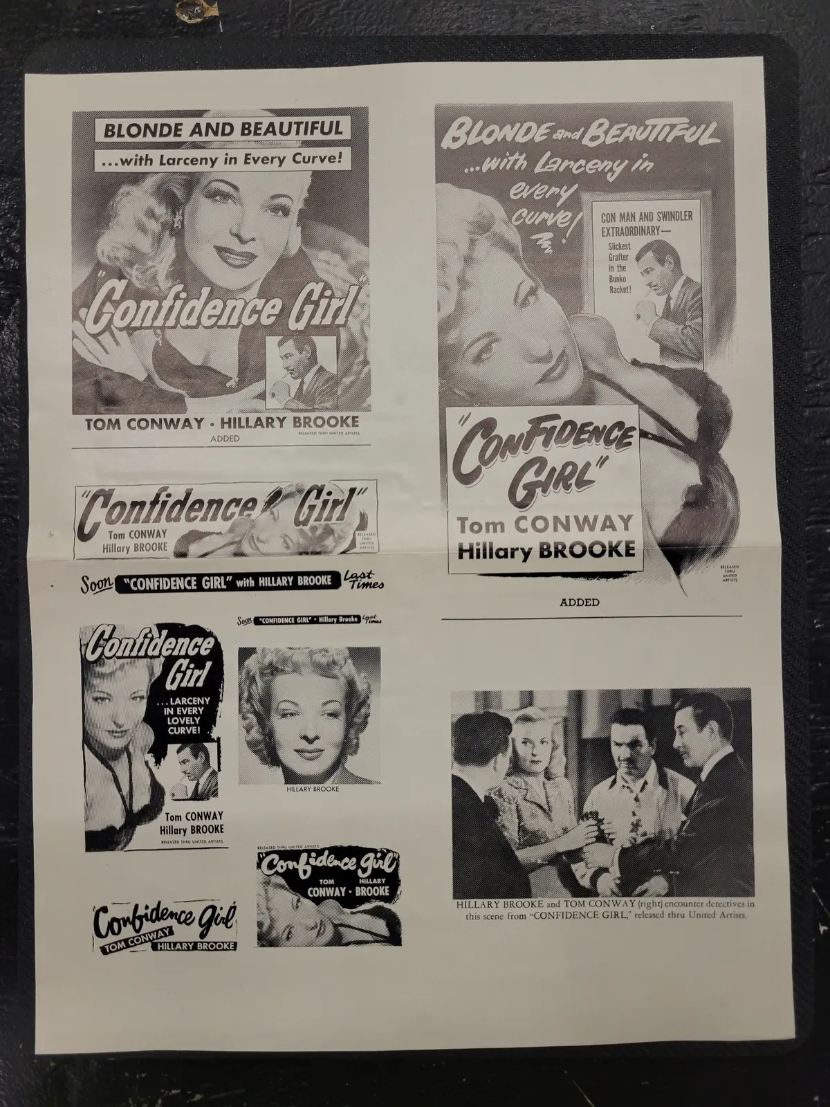 "Confidence Girl" Original Movie Ad Mat Mold And Ad Clip Art Print 1
