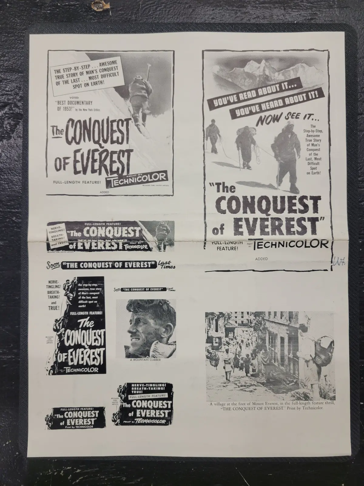 "The Conquest Of Everest" Original Movie Ad Clip Art Print 1